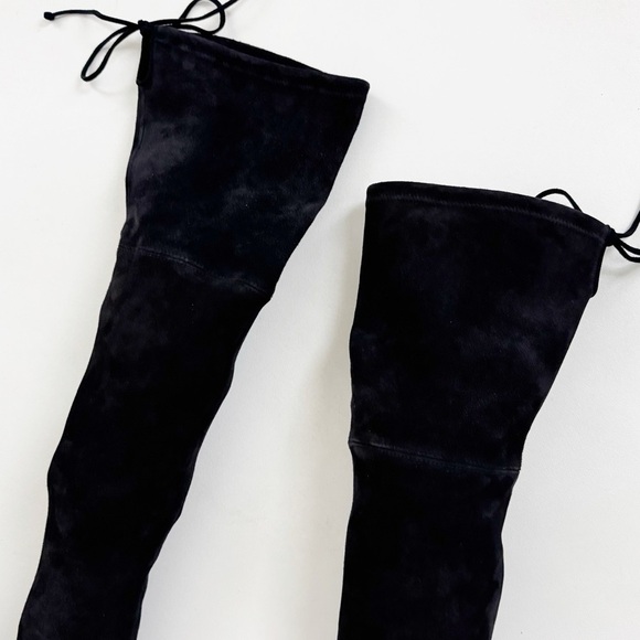 Stuart Weitzman Kirstie 90 Suede Over The Knee Boots Tall Black Classic 5 Narrow - Picture 7 of 15